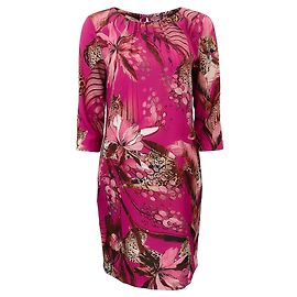 Robe Fuzzi Magenta Léopard Palm Rose