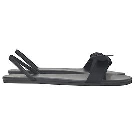 The row As sandálias Row Bow Slingback em grosgrain preto e couro Preto