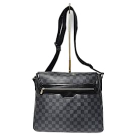 Louis Vuitton-Louis Vuitton Damier Graphite Renzo Messenger Bag Grey/Black-Black,Grey