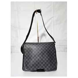 Louis Vuitton-Louis Vuitton Damier Graphite Renzo Messenger Bag Grey/Black-Black,Grey