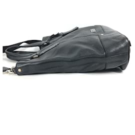 Bulgari-Bvlgari Black Leather Shoulder Tote Bag-Black