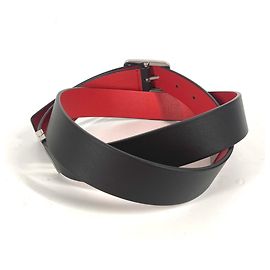 Cinturón de cuero reversible Bottega Veneta Roja Marrón oscuro