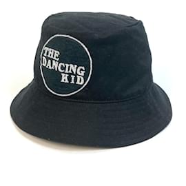 Céline-Celine Black Cotton Bucket Hat-Black