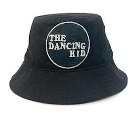 Céline-Celine Black Cotton Bucket Hat-Black