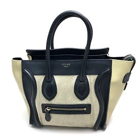 Céline CELINE Micro Shopper Luggage Series Tote Bag Black Beige