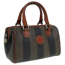 Fendi-Sac à main en toile Pecan FENDI en cuir PVC marron Auth bs16139-Marron