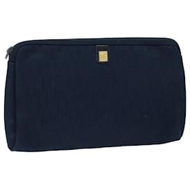 Christian Dior-Christian Dior Trotter Canvas Pouch Navy Auth bs16192-Navy blue