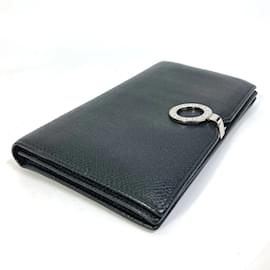Bulgari-Bvlgari Bvlgari Clip Bi-fold Long Wallet-Black,Silvery