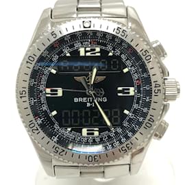 Breitling-Breitling A68362 Digital-Analog Quartz Wristwatch-Silvery