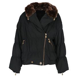 Piumone blu Max Mara con colletto in lapin Blu