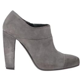 Prada-Prada Grey Suede Ankle Boots - 2000s-Grey