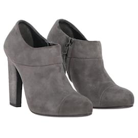 Prada-Prada Grey Suede Ankle Boots - 2000s-Grey