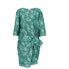 Lanvin-Lanvin Green Silk Upcycled Dress - 2010s-Green