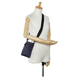PRADA Tessuto Nylon Messenger Bag Dark Navy Blue Black