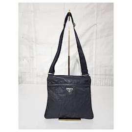 Prada-PRADA Tessuto Nylon Messenger Bag Dark Navy Blue-Black