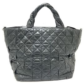 Chanel CC Coco Mark gesteppte Tragetasche Schwarz
