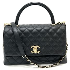 Chanel-Chanel A92991 Matelasse Coco Handle 29 Bag-Black