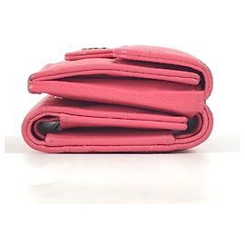 Cartera compacta matelassé Chanel CC Coco Mark Rosa
