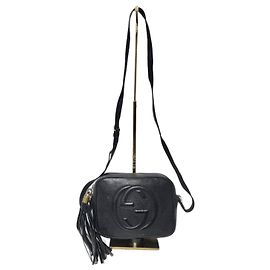 Sac Disco Small Soho en cuir grainé noir GUCCI Noir