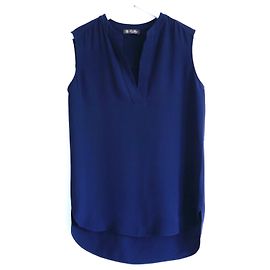 Top senza maniche in crêpe di seta blu navy Loro Piana Blu navy