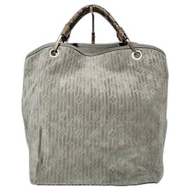 Bolsa de ombro GM em camurça e python Monogram Whisper edição limitada Louis Vuitton Marrom Cinza