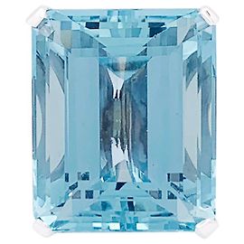 inconnue Bague or blanc, aigue-marine. Autre