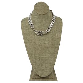 Collar de eslabones grandes de plata esterlina con diamantes pavé de David Yurman Plata