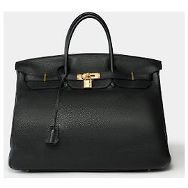 Hermès HERMES Birkin 40 in Black Leather - 102011 Black
