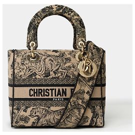 DIOR Lady Dior Bag in Beige Canvas - 102054 Beige