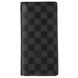 Louis Vuitton-Gray Louis Vuitton Damier Graphite Brazza Wallet-Other