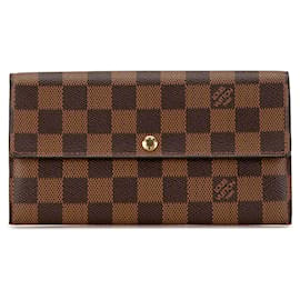 Louis Vuitton-Brown Louis Vuitton Damier Ebene Sarah Wallet-Brown