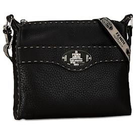 Fendi-Brown Fendi Leather Selleria Crossbody-Brown