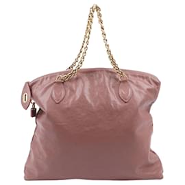 Louis Vuitton-Louis Vuitton Cuir Boudoir Lockit Chain Handbag in Rose M94358-Pink