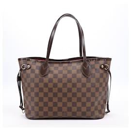 Louis Vuitton-Sac à main Louis Vuitton Damier Ebene Neverfull PM N41359-Marron