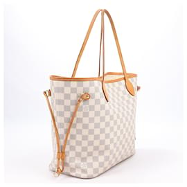 Louis Vuitton-Sac à main Louis Vuitton Damier Azur Neverfull Tote MM N51107-Beige