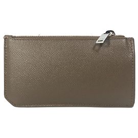 Saint Laurent Brown Leather Coin Purse Brown