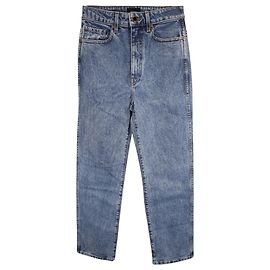 Khaite Jeans de perna reta de cintura alta Abigail em denim de algodão azul claro Azul Azul claro