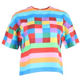 Top de rayas y cuadros Valentino Garavani en seda multicolor Multicolor
