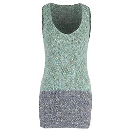 Vestido sem mangas em lã multicolorida com decote em V tricotado Missoni Mini Multicor