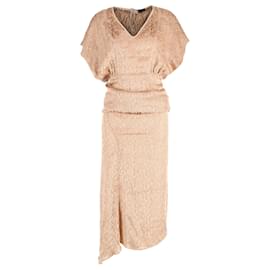 Fendi-Robe texturée maxi en fausse plume Fendi en viscose marron-Marron