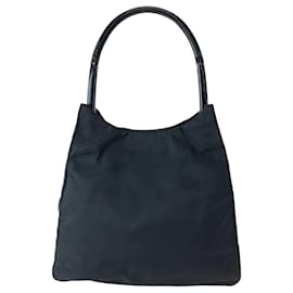 Prada-Prada Nylon Tessuto Logo Shoulder Bag-Black