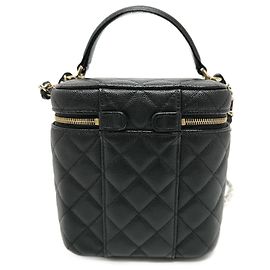 Chanel Matelasse Caviar Leather Handbag Black