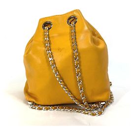 Chanel Yellow Lambskin Backpack Yellow
