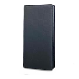 Louis Vuitton-Louis Vuitton Long Wallet Damier Infinie Portefeuille Brazza N63010 Onyx-Black