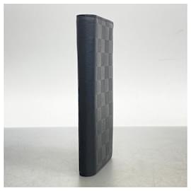 Louis Vuitton-Louis Vuitton Long Wallet Damier Infinie Portefeuille Brazza N63010 Onyx-Black