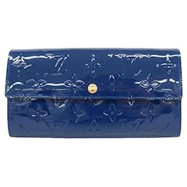 Louis Vuitton-Louis Vuitton Long Wallet Vernis Portefeuille Sarah M90049-Blue