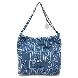 Bolsa de Ombro Patchwork Chanel AS3260 24A Azul
