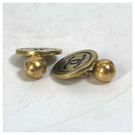 Chanel-Chanel 95P CC Coco Mark Bicolor Cufflinks-Black,Golden