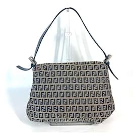 Fendi-Fendi Mamma Bucket Zucchino Shoulder Bag-Navy blue