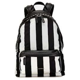 Givenchy Black Striped Nylon Backpack Black